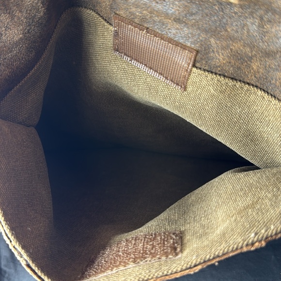Wilsons Leather M. Julian Brown Leather Suede Canvas Messenger Bag - Picture 12 of 13
